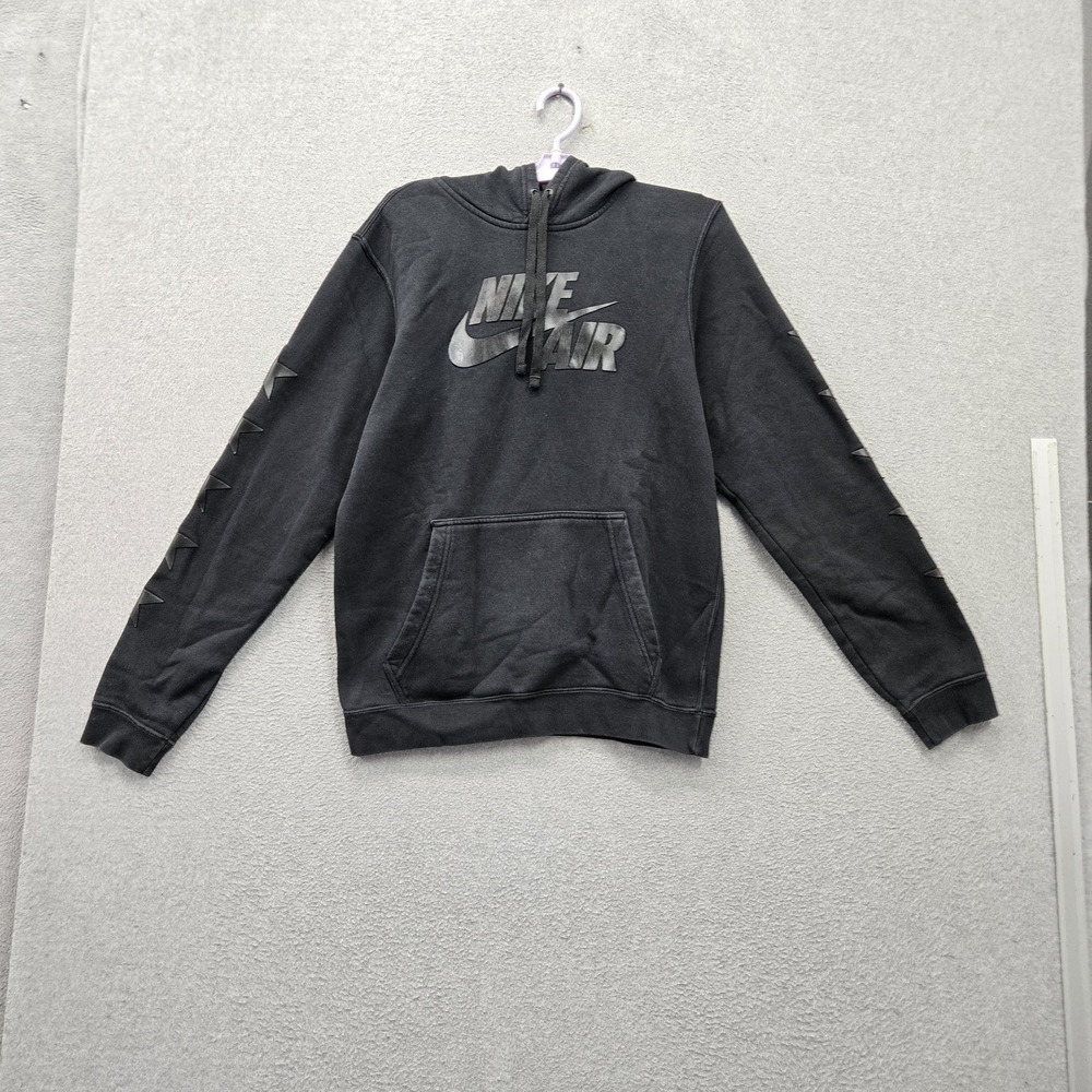 Nike Men Hoodie S Black Fleece Nike Air Activewear Skater Logo Y2K Pullover